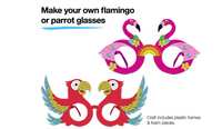 Create Your Own Flamingo or Parrot Glasses with JCPenney's Free Craft Kit!