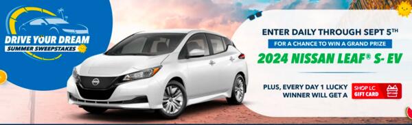 Drive Green in 2024: Enter to Win a Nissan Leaf from Shop LC!