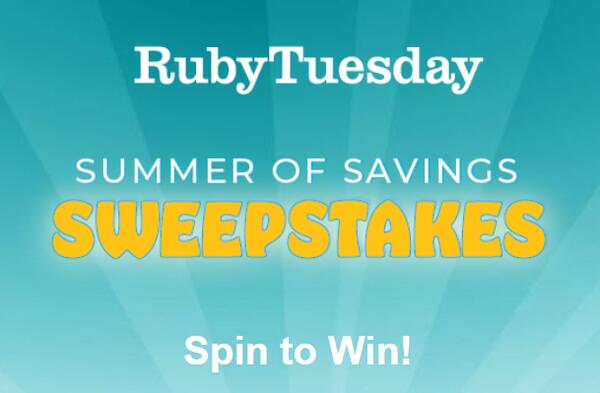Your Instant Win Awaits! 742,530 Prizes at Ruby Tuesday!