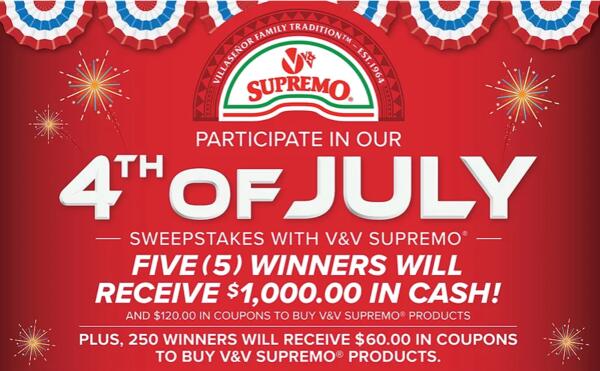 VV Supremo's 4th of July Sweepstakes – Enter Now!