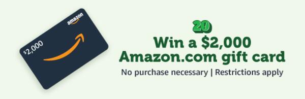 Woot! Gives Back! Win 1 of 20 $2,000 Amazon Gift Cards!