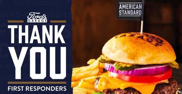 Ford’s Garage Salutes First Responders with a Free Burger Entrée!