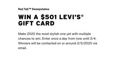 Red Tab Rewards Await: Enter LEVI'S Sweepstakes Today!