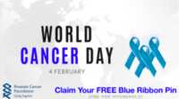 Show Your Support: Get a FREE Blue Ribbon Pin from Prostate Cancer Foundation!