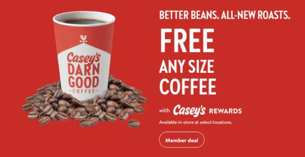 Hot, Fresh, and Free: Any Size Coffee at Casey's!