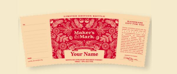 Holiday Spirits! Free Personalized Maker's Mark Bottle Labels for 2024