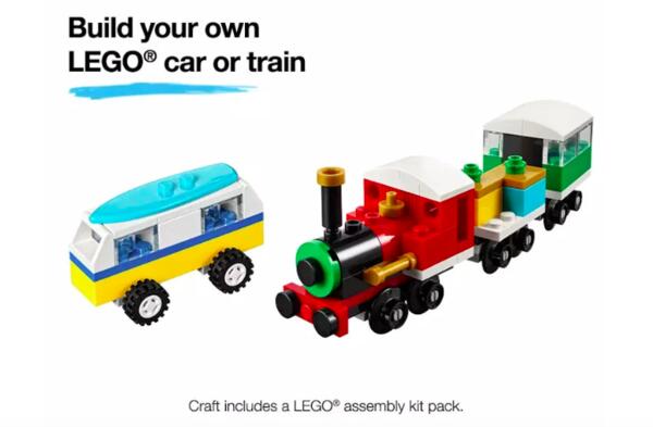 Build Your Own LEGO Car or Train Craft Kit for Free at JCP