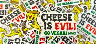 Stand Up for Dairy-Free Living – Free Cheese is Evil Sticker!