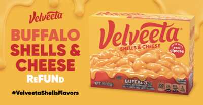 Try Velveeta Buffalo Shells & Cheese for FREE with ReFUNd!