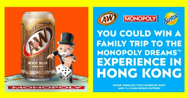 Fly to Hong Kong or Win 1 of 2,200 Instant Prizes from A&W!