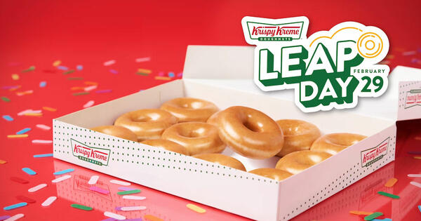 Get Your Free Dozen Doughnuts at Krispy Kreme on February 29th!