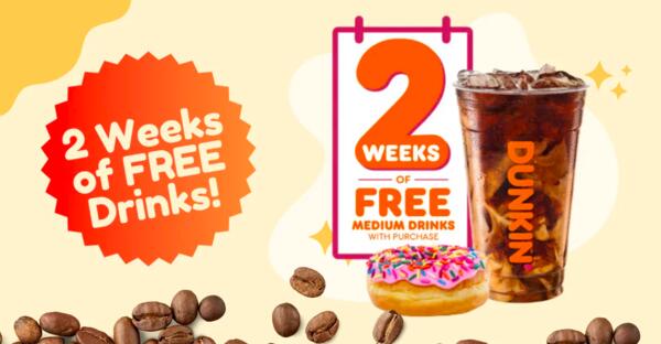 Double the Fun! 2 Weeks of Dunkin’ Drinks for Free!