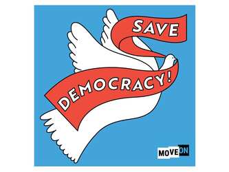 Free "Save Democracy" Sticker