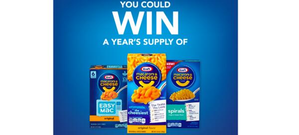 Say Cheese! Win a Year’s Supply of Kraft Mac & Cheese!