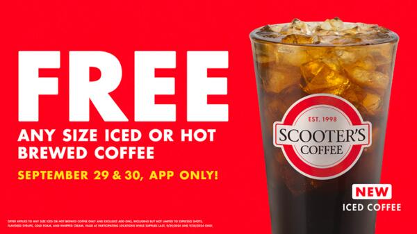 Fuel Up for Free! Enjoy FREE Coffee at Scooter’s Sept 29th & 30th!