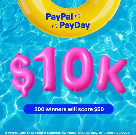 Hurry Up and Enter the PayPal Pay Day Giveaway! Until TODAY Only!
