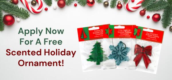 Deck the Halls with a Free Belle Aroma Holiday Scented Ornament!