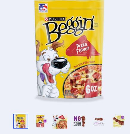 Friskies Lil' Griller or Beggin' Pizza treats are free with mypurina app.