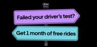 Failed the Driver’s Test? Uber Rides Are Free for a Month!