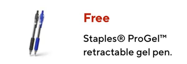 Smooth Writing, Free Pen: Get a Free ProGel Pen at Staples!