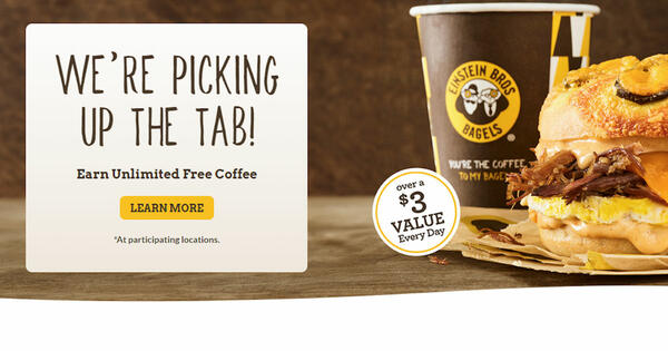 Free Einstein Bros Unlimited Free Coffee Deal, hurry up!