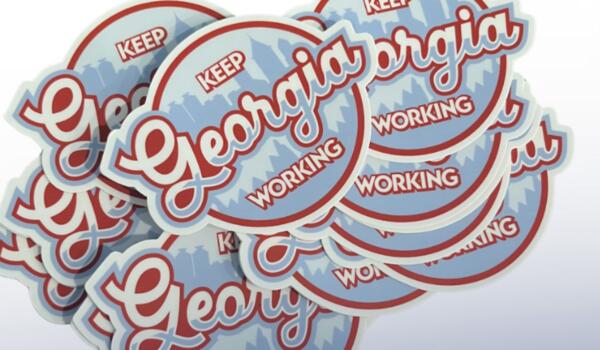 Unite for Progress: Free 'Keep Georgia Working' Sticker Available!