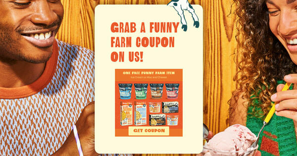 Earn a Free Pint of Funny Farm Ice Cream or a Mac and Cheese Product!