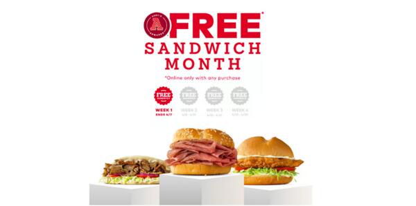 It's FREE Sandwich Month at Arby's! Hurry and get yours!