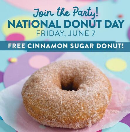 Free Cinnamon Sugar Donut at Duck Donuts on June 7th!