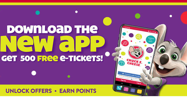 Earn 500 Free Tickets at Chuck E. Cheese